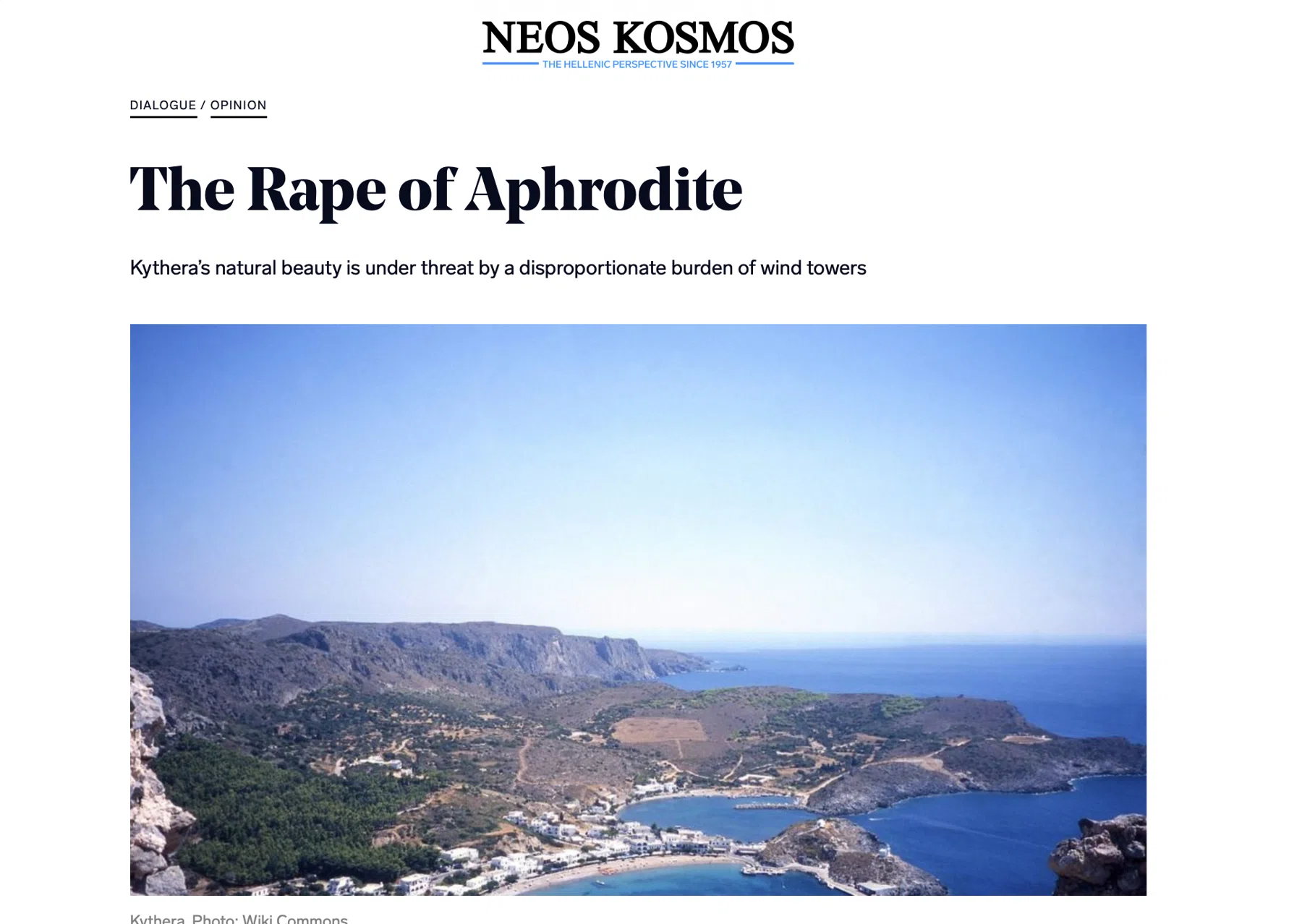 2020 Article: Rape of Kythera — image